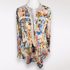 Anthropologie Floral Patchwork Blouse